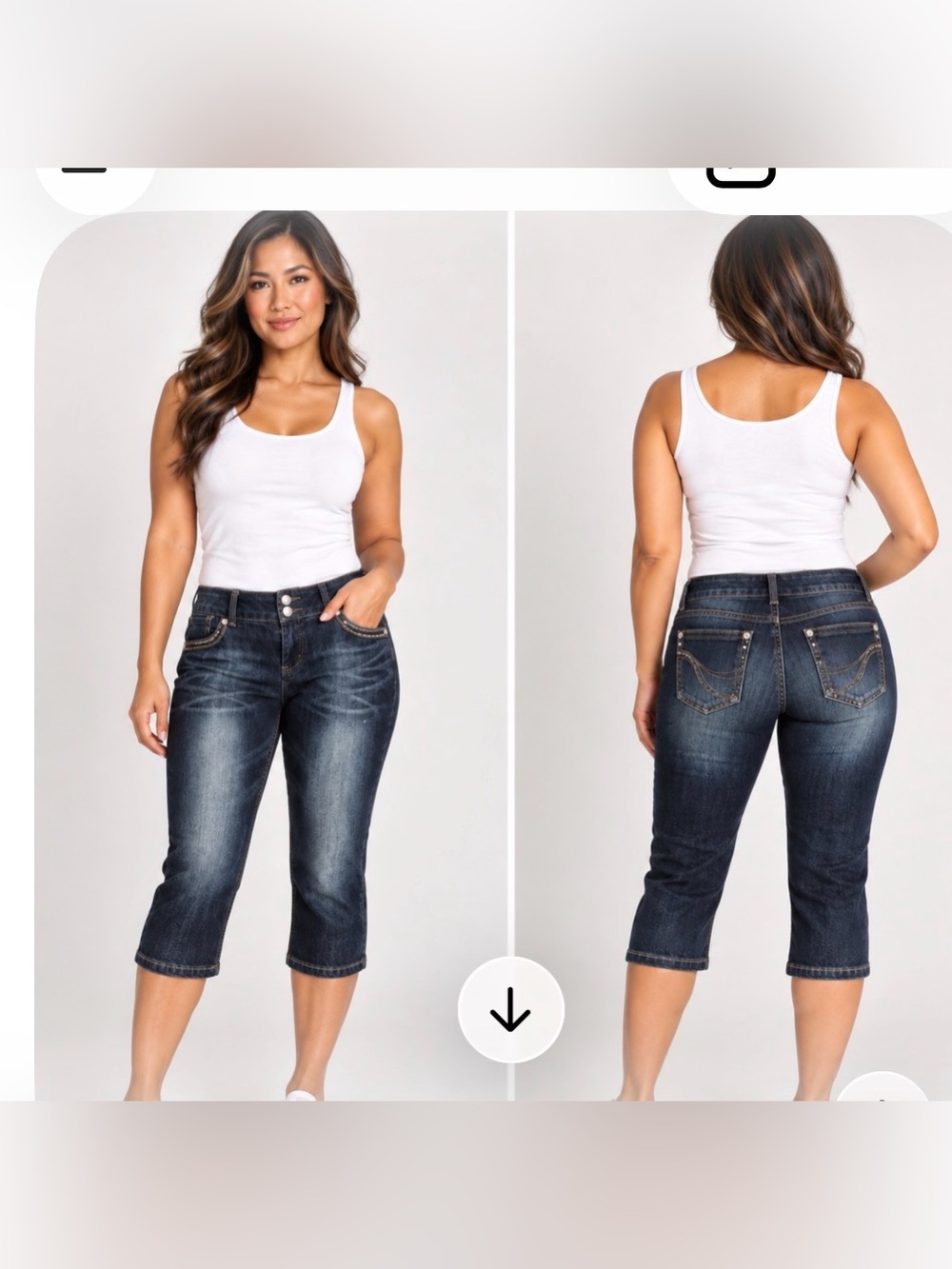Dark Wash Blue Women's Jeans - these are caprice Classic Stretch Denim